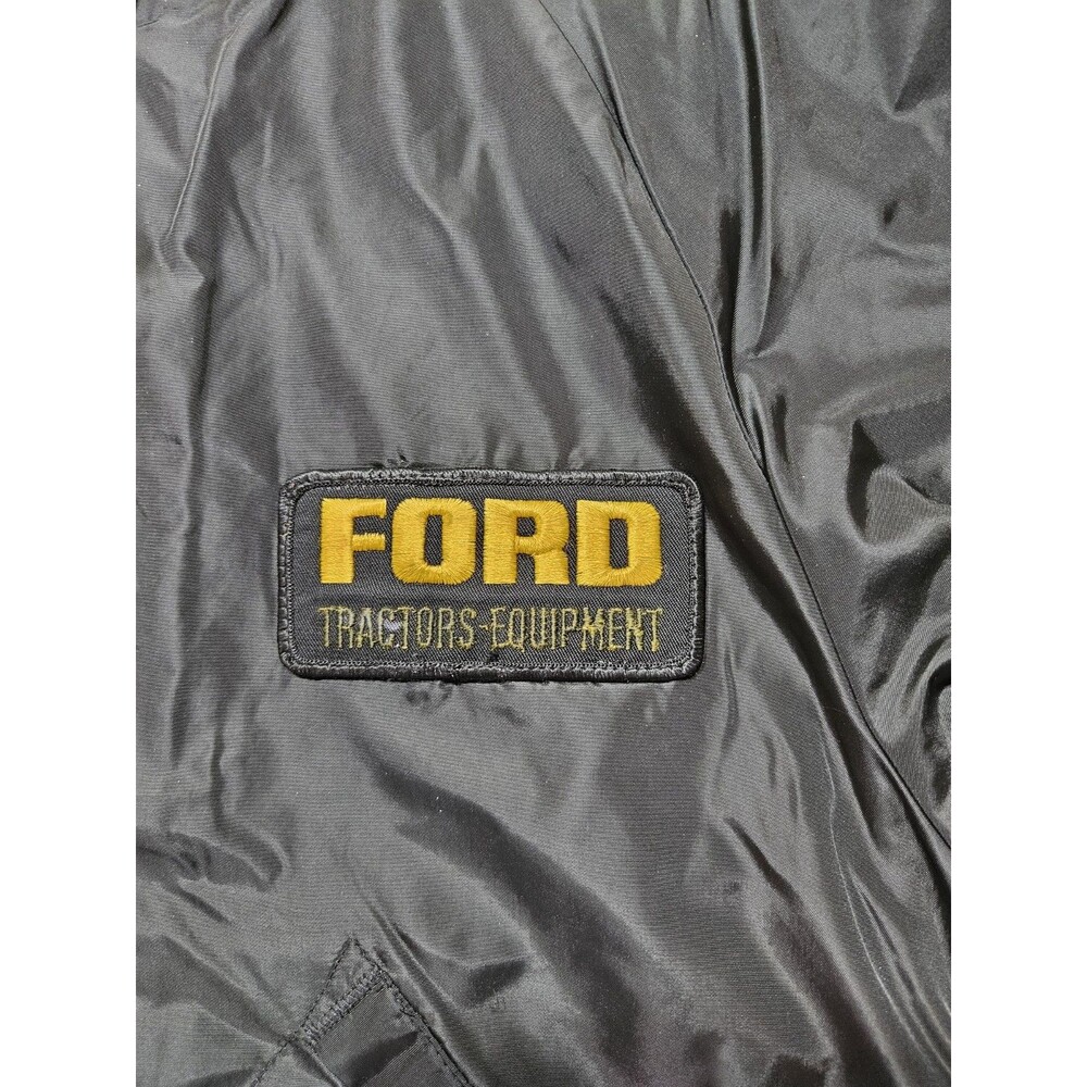 Vintage Pla-Jac By Dunbrooke Ford Tractor Equipment Bomber Jacket Brown Adult M - Picture 3 of 6